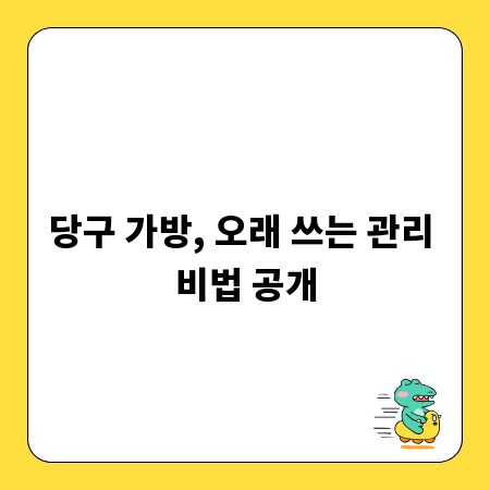 당구 가방, 오래 쓰는 관리 비법 공개