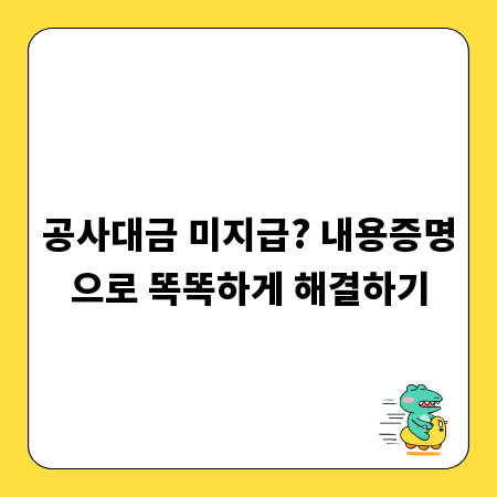 공사대금 미지급? 내용증명으로 똑똑하게 해결하기