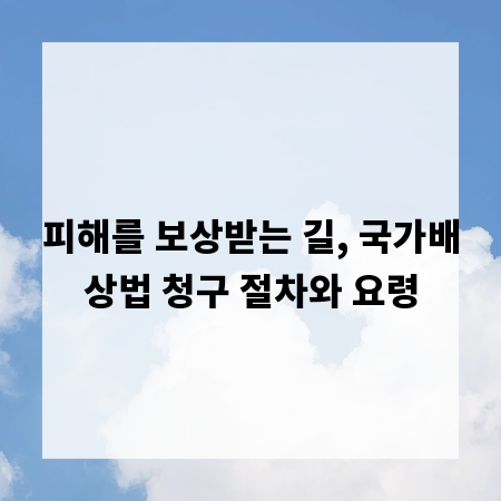 피해를 보상받는 길, 국가배상법 청구 절차와 요령