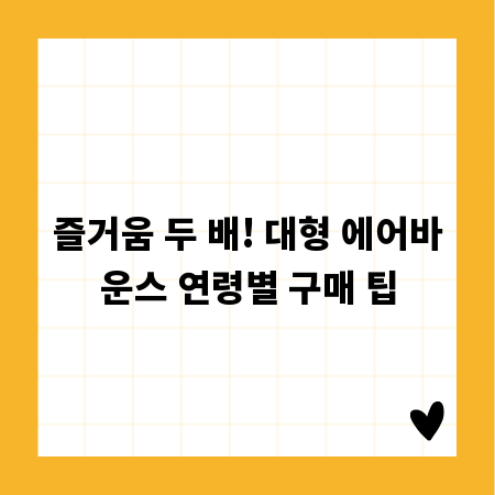 즐거움 두 배! 대형 에어바운스 연령별 구매 팁
