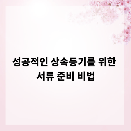 성공적인 상속등기를 위한 서류 준비 비법