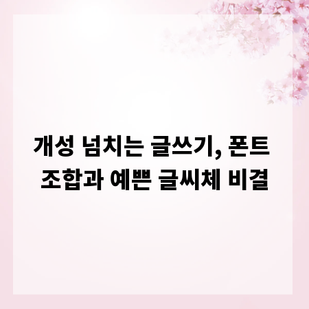 개성 넘치는 글쓰기, 폰트 조합과 예쁜 글씨체 비결