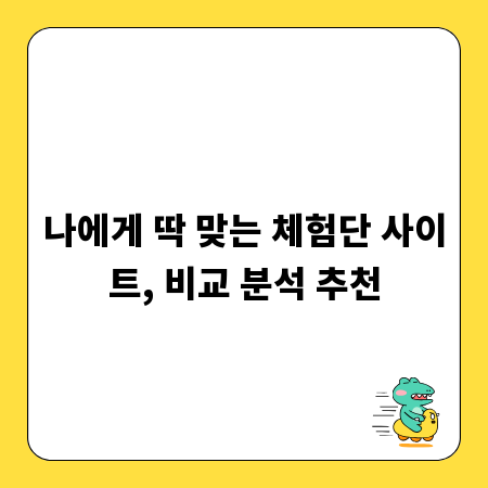 나에게 딱 맞는 체험단 사이트, 비교 분석 추천