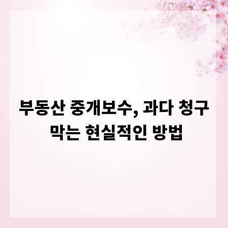 부동산 중개보수, 과다 청구 막는 현실적인 방법