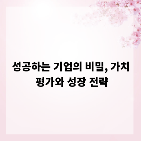 성공하는 기업의 비밀, 가치 평가와 성장 전략