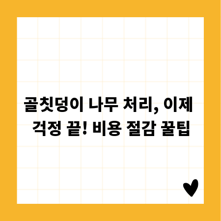 골칫덩이 나무 처리, 이제 걱정 끝! 비용 절감 꿀팁