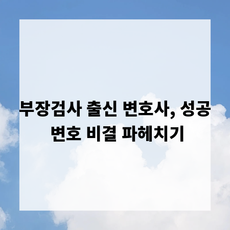 부장검사 출신 변호사, 성공 변호 비결 파헤치기