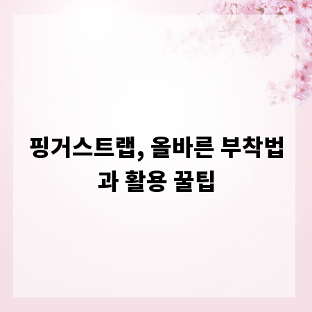 핑거스트랩, 올바른 부착법과 활용 꿀팁