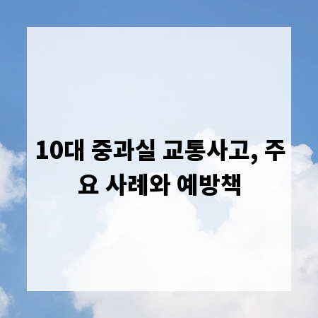 10대 중과실 교통사고, 주요 사례와 예방책