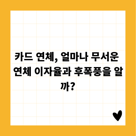 카드 연체, 얼마나 무서운 연체 이자율과 후폭풍을 알까?