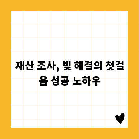 재산 조사, 빚 해결의 첫걸음 성공 노하우