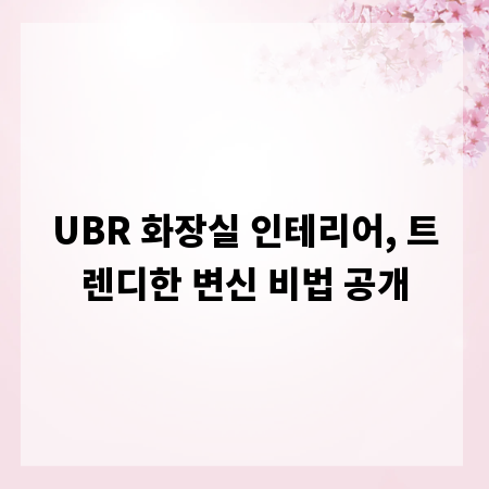 UBR 화장실 인테리어, 트렌디한 변신 비법 공개
