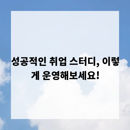 성공적인 취업 스터디, 이렇게 운영해보세요!