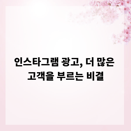 인스타그램 광고, 더 많은 고객을 부르는 비결