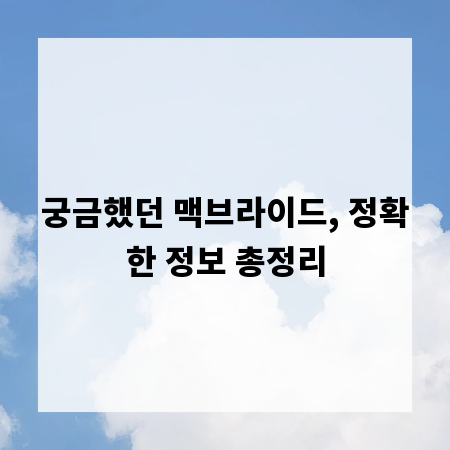 궁금했던 맥브라이드, 정확한 정보 총정리