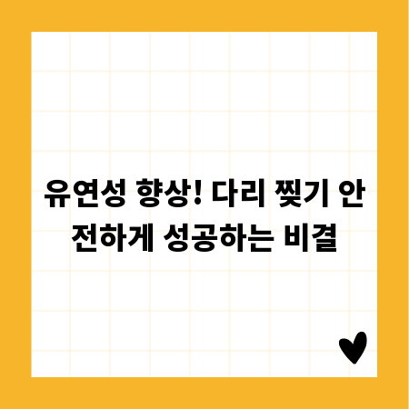 유연성 향상! 다리 찢기 안전하게 성공하는 비결