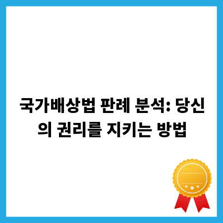국가배상법 판례 분석: 당신의 권리를 지키는 방법