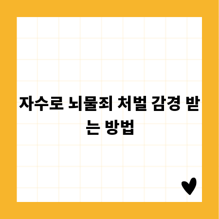 자수로 뇌물죄 처벌 감경 받는 방법