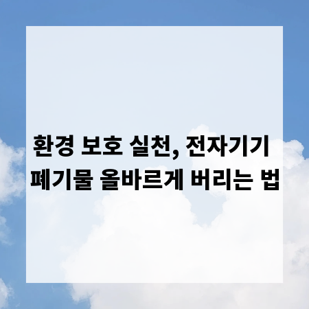 환경 보호 실천, 전자기기 폐기물 올바르게 버리는 법