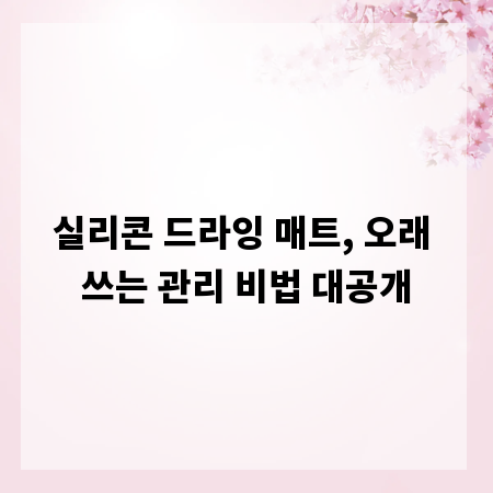 실리콘 드라잉 매트, 오래 쓰는 관리 비법 대공개