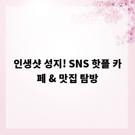 인생샷 성지! SNS 핫플 카페 & 맛집 탐방