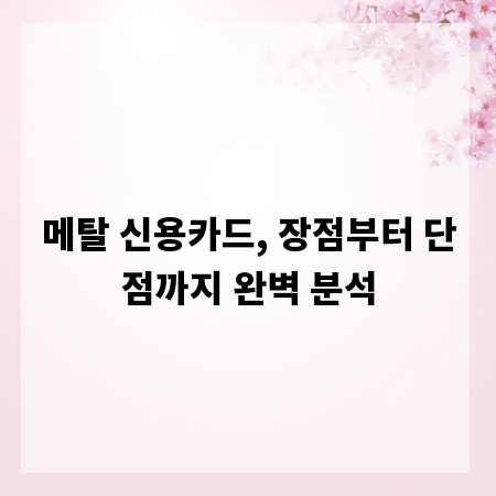 메탈 신용카드, 장점부터 단점까지 완벽 분석