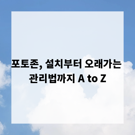 포토존, 설치부터 오래가는 관리법까지 A to Z