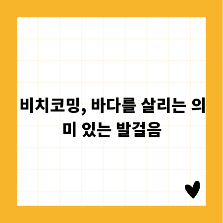 비치코밍, 바다를 살리는 의미 있는 발걸음