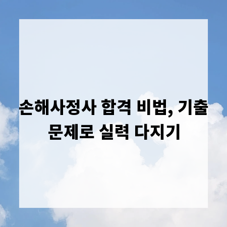 손해사정사 합격 비법, 기출문제로 실력 다지기
