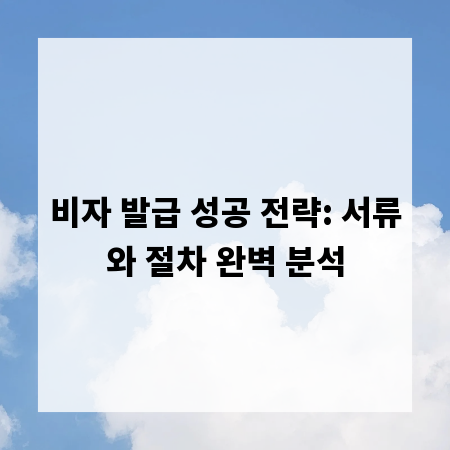 비자 발급 성공 전략: 서류와 절차 완벽 분석
