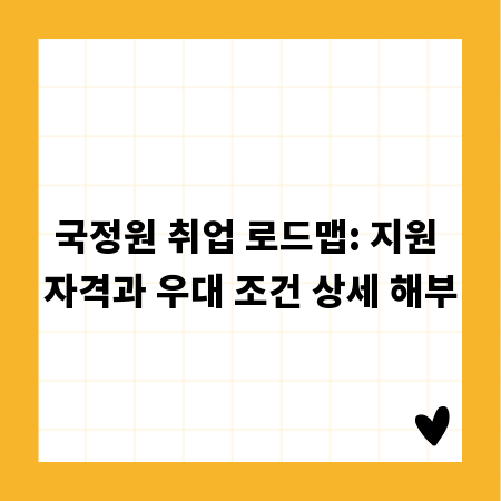 국정원 취업 로드맵: 지원 자격과 우대 조건 상세 해부