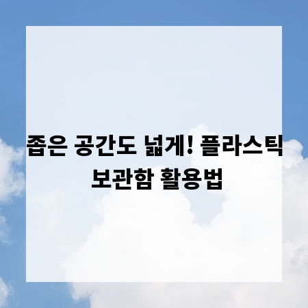 좁은 공간도 넓게! 플라스틱 보관함 활용법