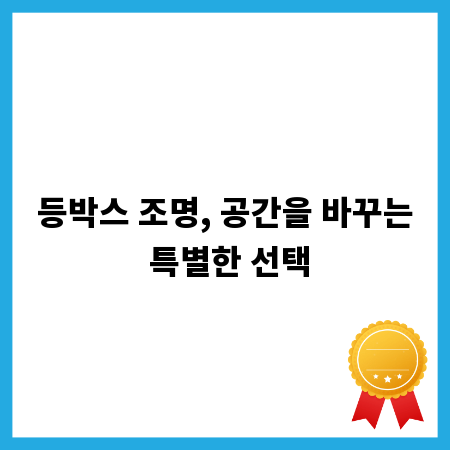 등박스 조명, 공간을 바꾸는 특별한 선택