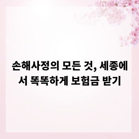 손해사정의 모든 것, 세종에서 똑똑하게 보험금 받기