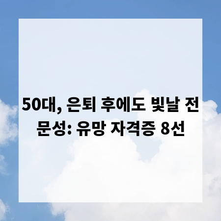 50대, 은퇴 후에도 빛날 전문성: 유망 자격증 8선