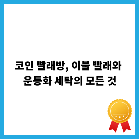 코인 빨래방, 이불 빨래와 운동화 세탁의 모든 것