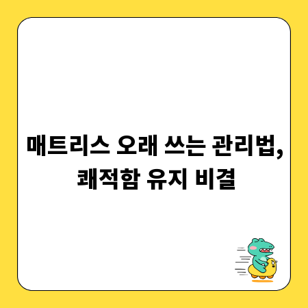 매트리스 오래 쓰는 관리법, 쾌적함 유지 비결