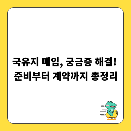 국유지 매입, 궁금증 해결! 준비부터 계약까지 총정리