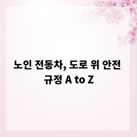 노인 전동차, 도로 위 안전 규정 A to Z
