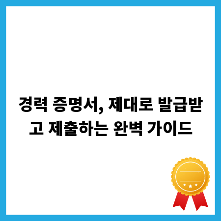 경력 증명서, 제대로 발급받고 제출하는 완벽 가이드