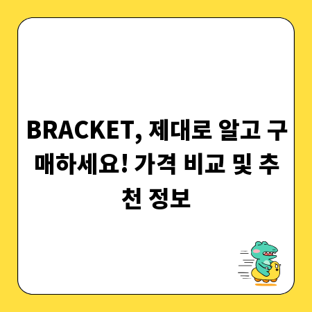 BRACKET, 제대로 알고 구매하세요! 가격 비교 및 추천 정보
