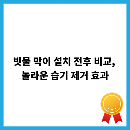 빗물 막이 설치 전후 비교, 놀라운 습기 제거 효과