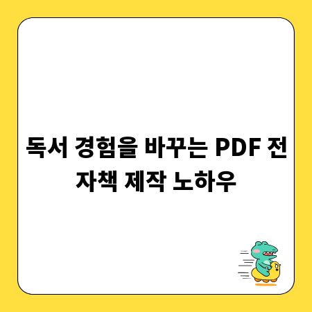 독서 경험을 바꾸는 PDF 전자책 제작 노하우