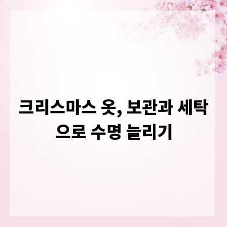 크리스마스 옷, 보관과 세탁으로 수명 늘리기