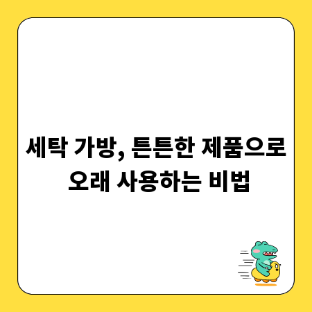 세탁 가방, 튼튼한 제품으로 오래 사용하는 비법