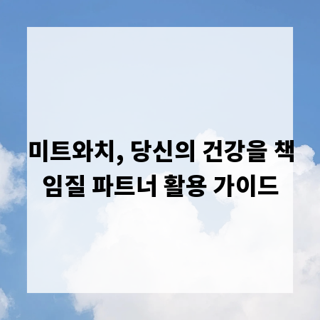 미트와치, 당신의 건강을 책임질 파트너 활용 가이드