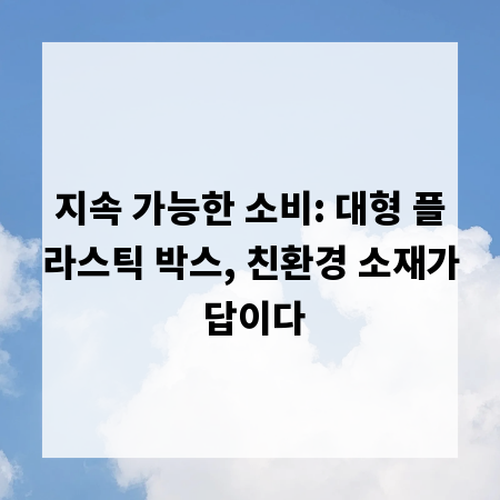 지속 가능한 소비: 대형 플라스틱 박스, 친환경 소재가 답이다