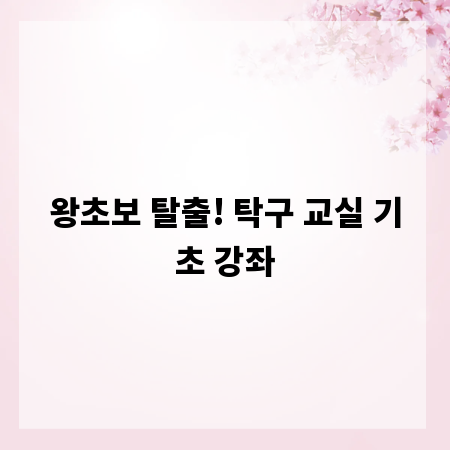 왕초보 탈출! 탁구 교실 기초 강좌