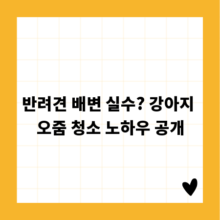 반려견 배변 실수? 강아지 오줌 청소 노하우 공개