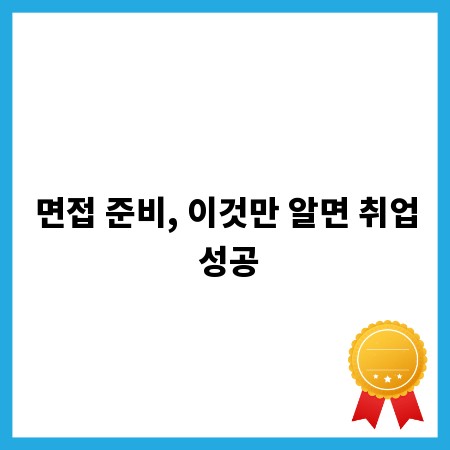 면접 준비, 이것만 알면 취업 성공